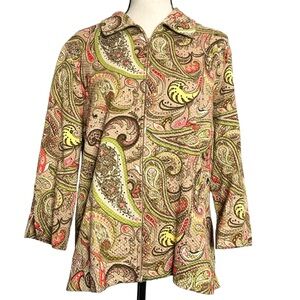 Koret Blazer L Paisley Beige Square Matelassé Jacket